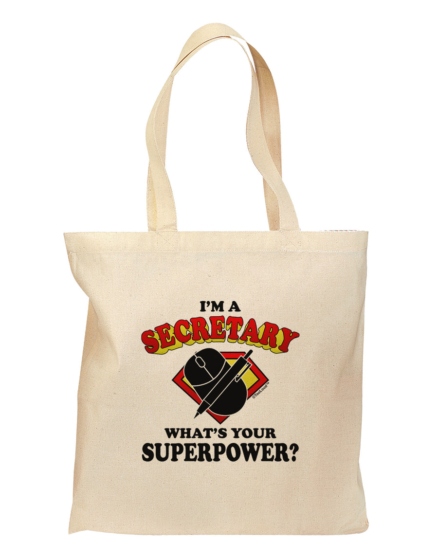 Secretary - Superpower Grocery Tote Bag-Grocery Tote-TooLoud-Natural-Medium-Davson Sales