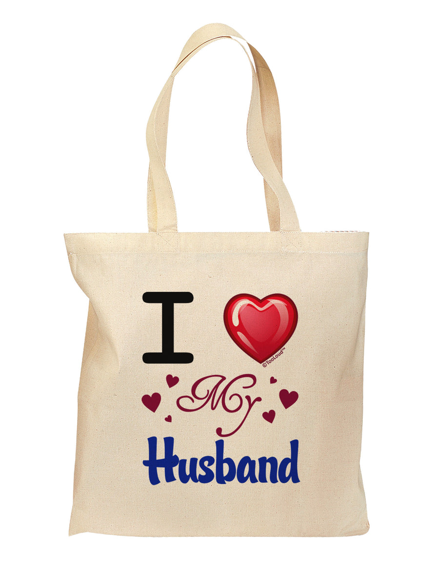 I Love Heart My Husband Grocery Tote Bag-Grocery Tote-TooLoud-Natural-Medium-Davson Sales