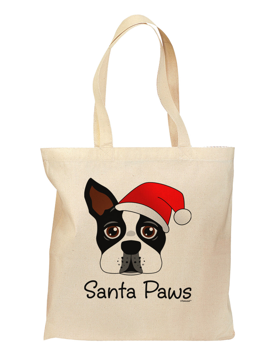 Santa Paws Christmas Dog Grocery Tote Bag-Grocery Tote-TooLoud-Natural-Medium-Davson Sales