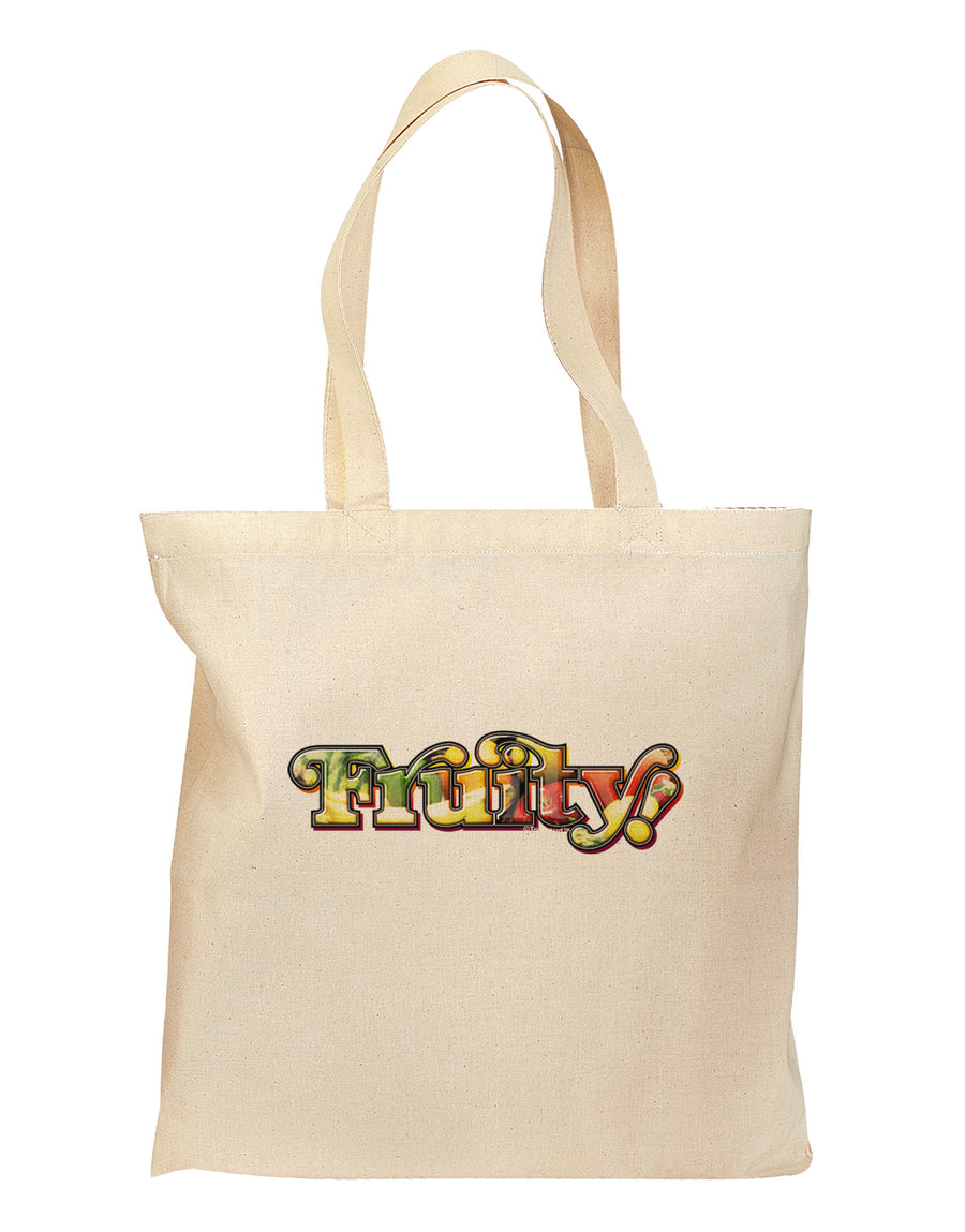 Fruity Text Grocery Tote Bag-Grocery Tote-TooLoud-Natural-Medium-Davson Sales