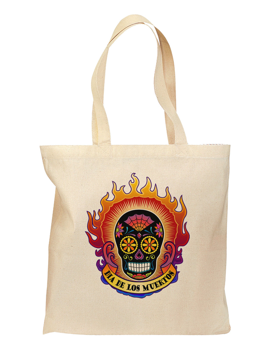 Dia de los Muertos Sacred Calavera Day of the Dead Grocery Tote Bag-Grocery Tote-TooLoud-Natural-Medium-Davson Sales