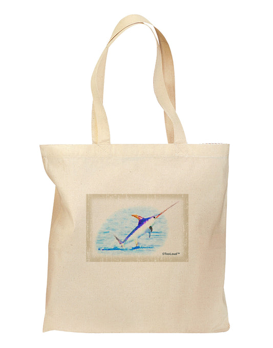 Swordfish Watercolor Grocery Tote Bag-Grocery Tote-TooLoud-Natural-Medium-Davson Sales