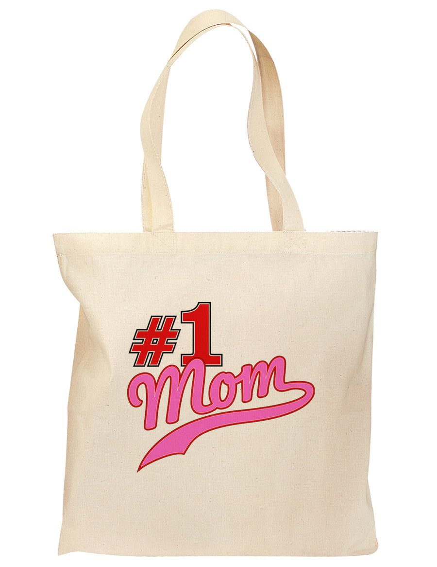 #1 Mom Grocery Tote Bag-Grocery Tote-TooLoud-Natural-Medium-Davson Sales