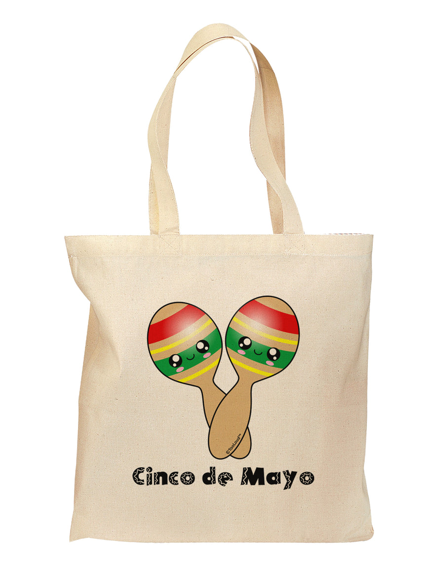 Cute Maracas Design - Cinco de Mayo Grocery Tote Bag by TooLoud-Grocery Tote-TooLoud-Natural-Medium-Davson Sales