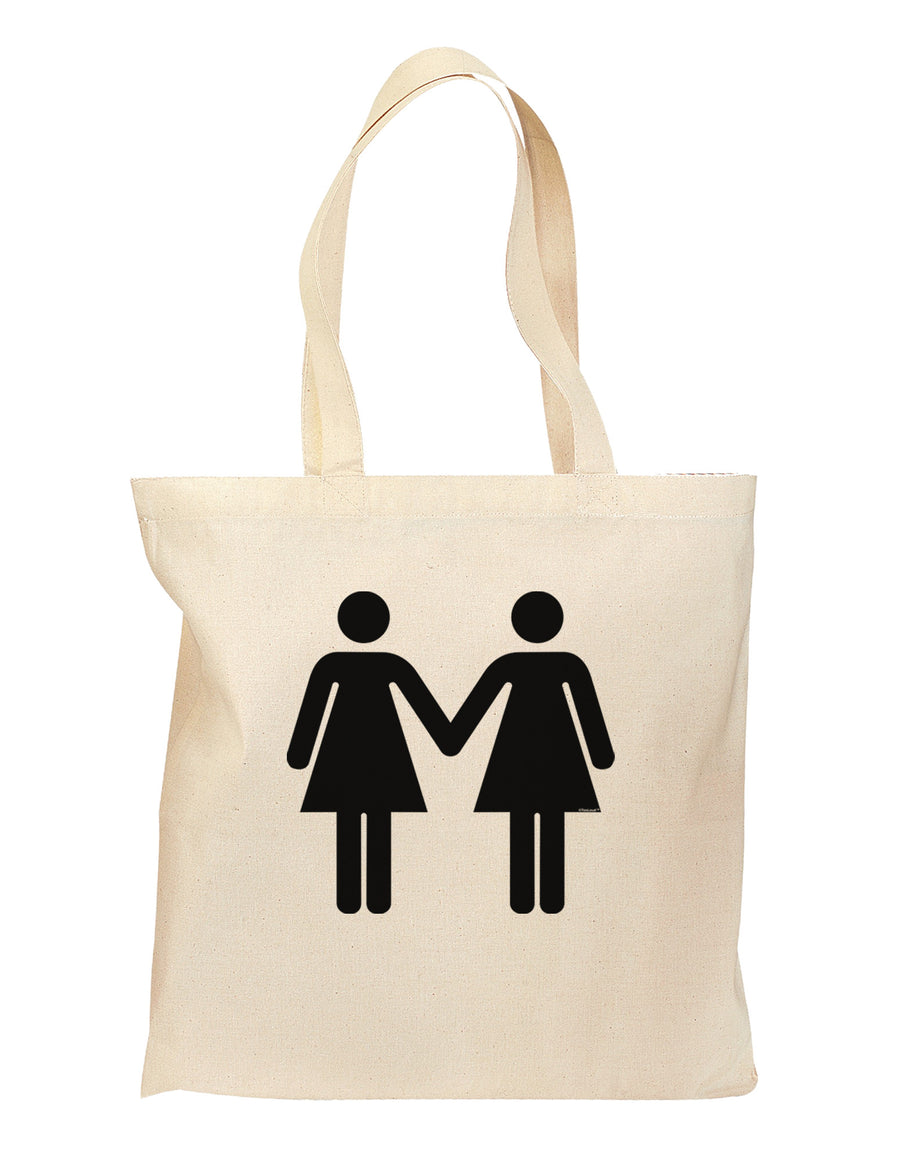 Lesbian Women Holding Hands LGBT Grocery Tote Bag-Grocery Tote-TooLoud-Natural-Medium-Davson Sales