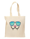 Kyu-T Face - Fangs Cool Sunglasses Grocery Tote Bag-Grocery Tote-TooLoud-Natural-Medium-Davson Sales