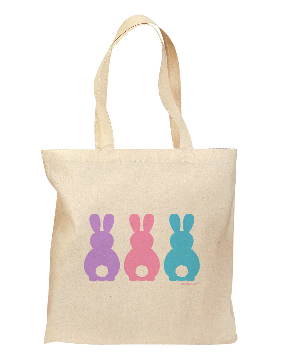 Three Easter Bunnies - Pastels Grocery Tote Bag by TooLoud-Grocery Tote-TooLoud-Natural-Medium-Davson Sales