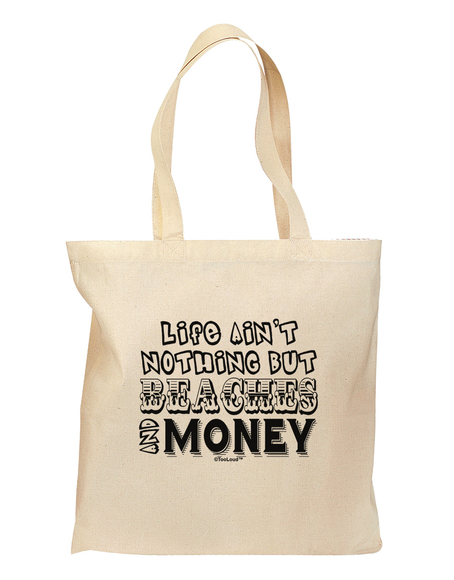 Beaches and Money Grocery Tote Bag by TooLoud-Grocery Tote-TooLoud-Natural-Medium-Davson Sales