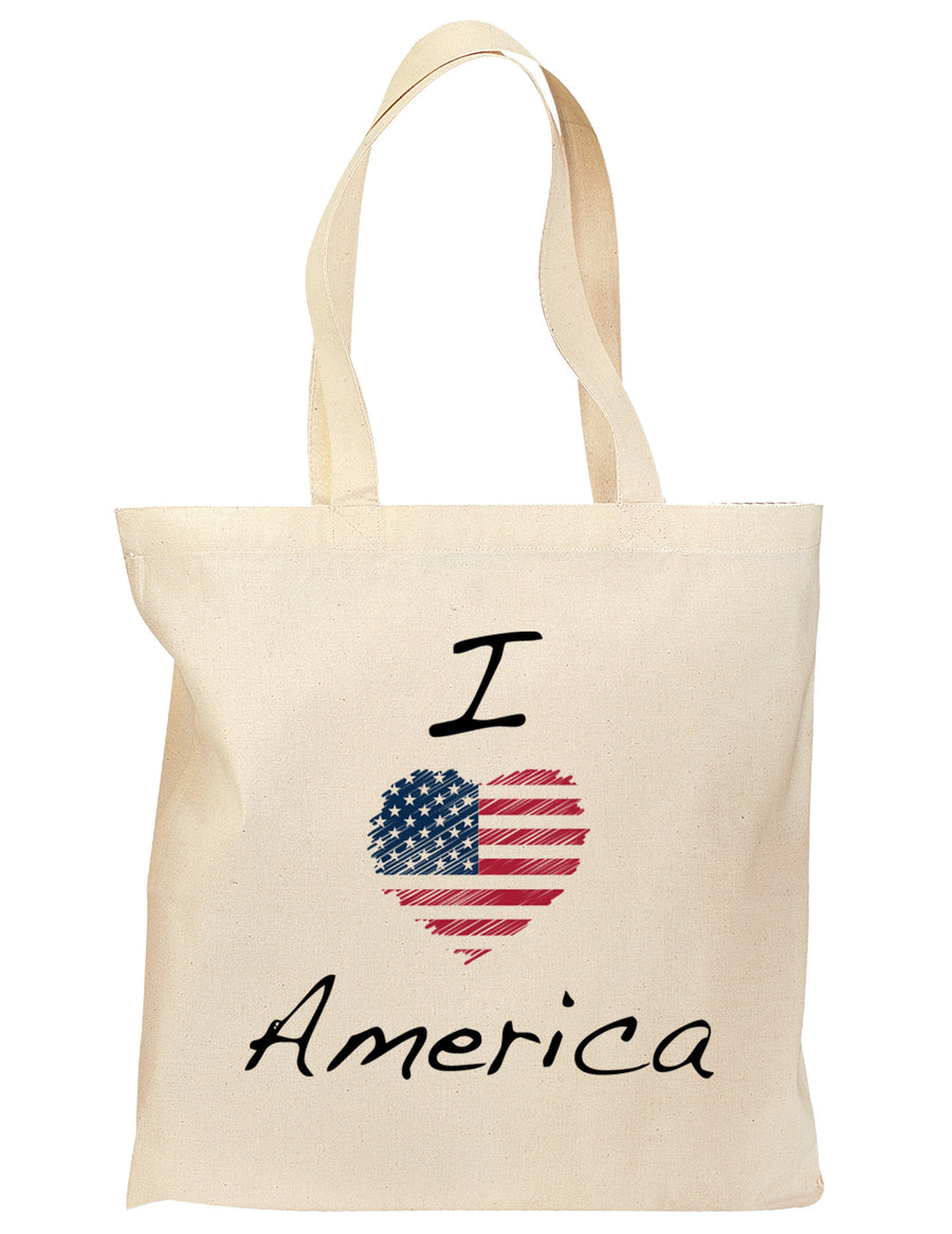 I Heart America Scribble Grocery Tote Bag-Grocery Tote-TooLoud-Natural-Medium-Davson Sales