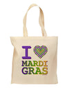 I Love Heart Mardi Gras Grocery Tote Bag-Grocery Tote-TooLoud-Natural-Medium-Davson Sales