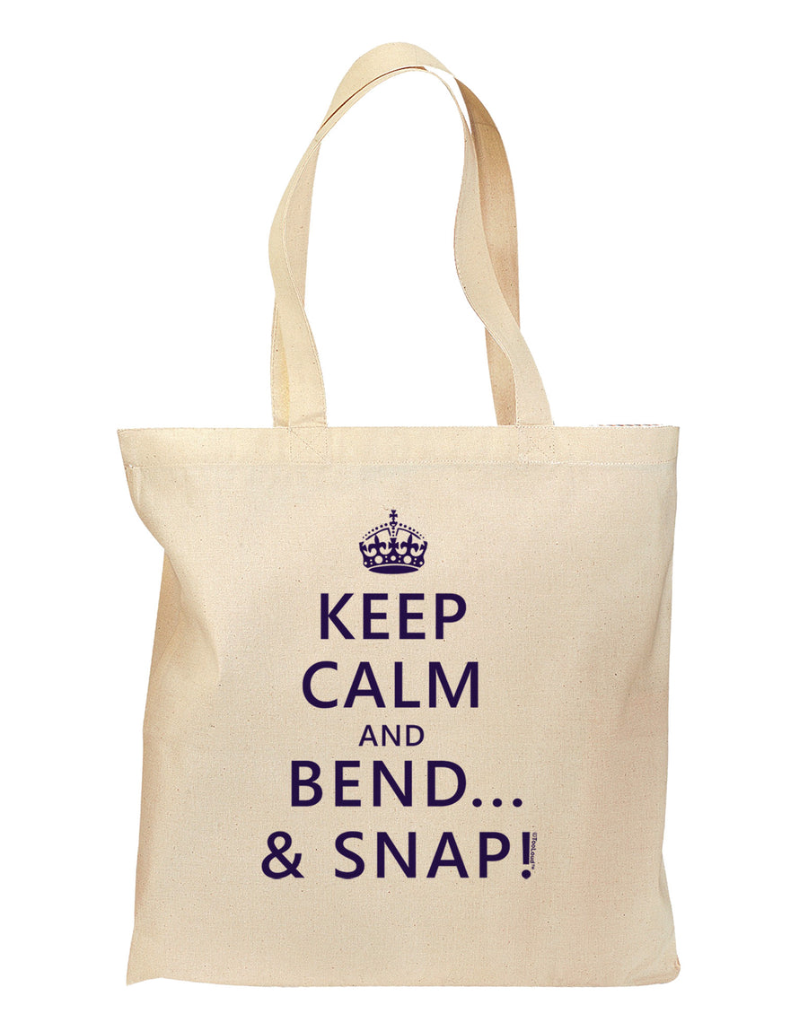 Keep Calm and Bend and Snap Grocery Tote Bag-Grocery Tote-TooLoud-Natural-Medium-Davson Sales