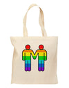 Rainbow Gay Men Holding Hands Grocery Tote Bag-Grocery Tote-TooLoud-Natural-Medium-Davson Sales