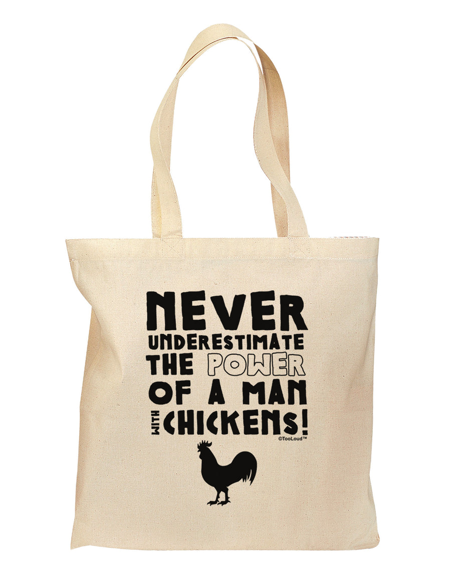 A Man With Chickens Grocery Tote Bag by TooLoud-Grocery Tote-TooLoud-Natural-Medium-Davson Sales