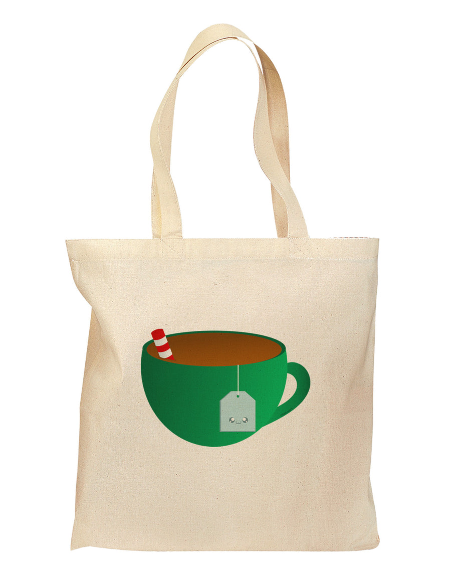 Cute Christmas Drink Hot Tea Grocery Tote Bag-Grocery Tote-TooLoud-Natural-Medium-Davson Sales