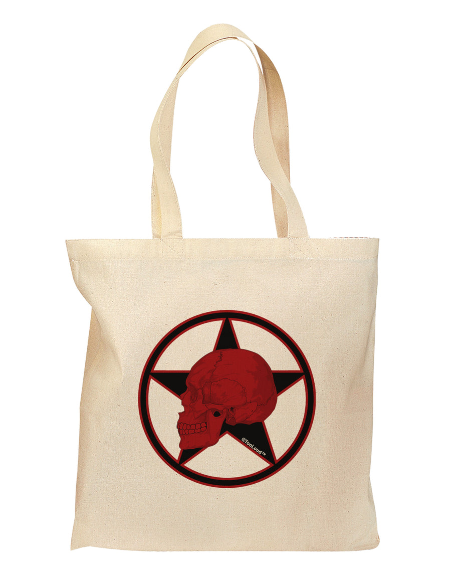 Blood Red Skull Grocery Tote Bag by TooLoud-Grocery Tote-TooLoud-Natural-Medium-Davson Sales