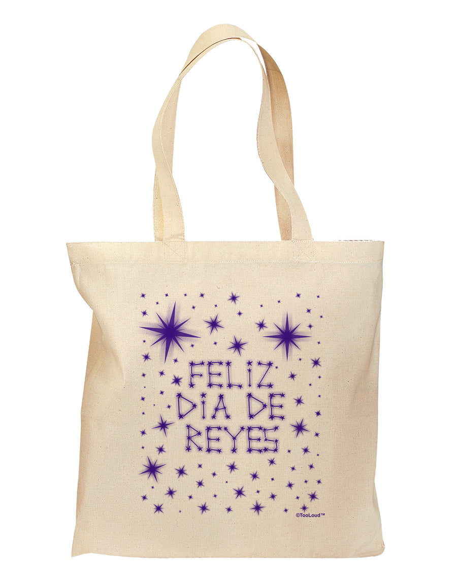 Feliz Dia de Reyes - Estrellas Brillantes Grocery Tote Bag by TooLoud-Grocery Tote-TooLoud-Natural-Medium-Davson Sales