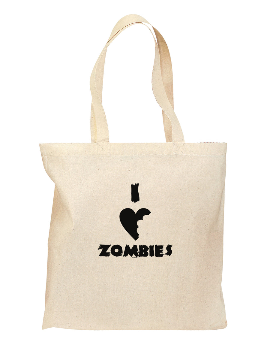 I Heart Zombies - Funny - Halloween Grocery Tote Bag-Grocery Tote-TooLoud-Natural-Medium-Davson Sales