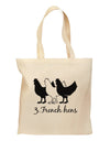 Three French Hens Text Grocery Tote Bag-Grocery Tote-TooLoud-Natural-Medium-Davson Sales