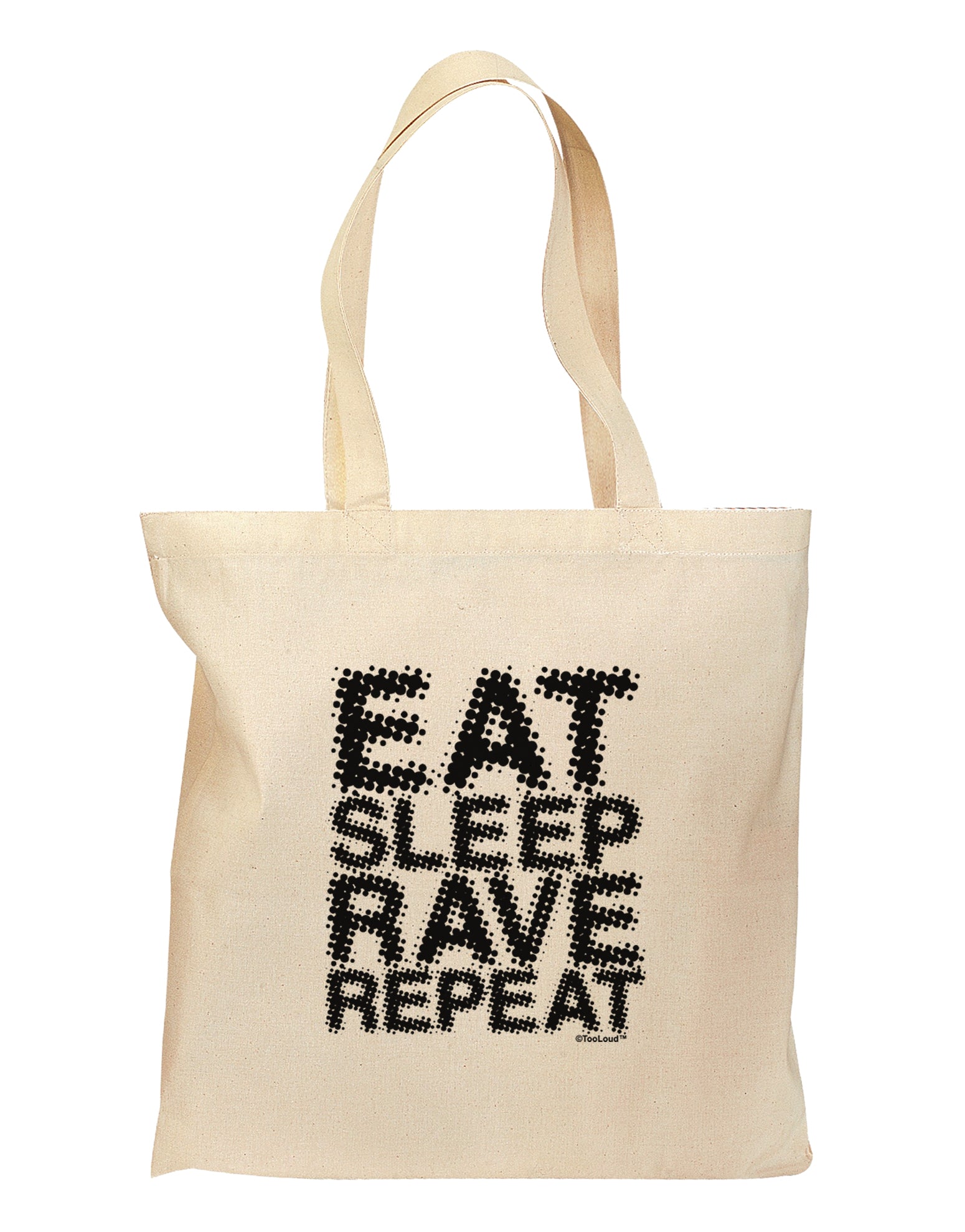 Eat Sleep Rave Repeat Grocery Tote Bag by TooLoud-Grocery Tote-TooLoud-Natural-Medium-Davson Sales