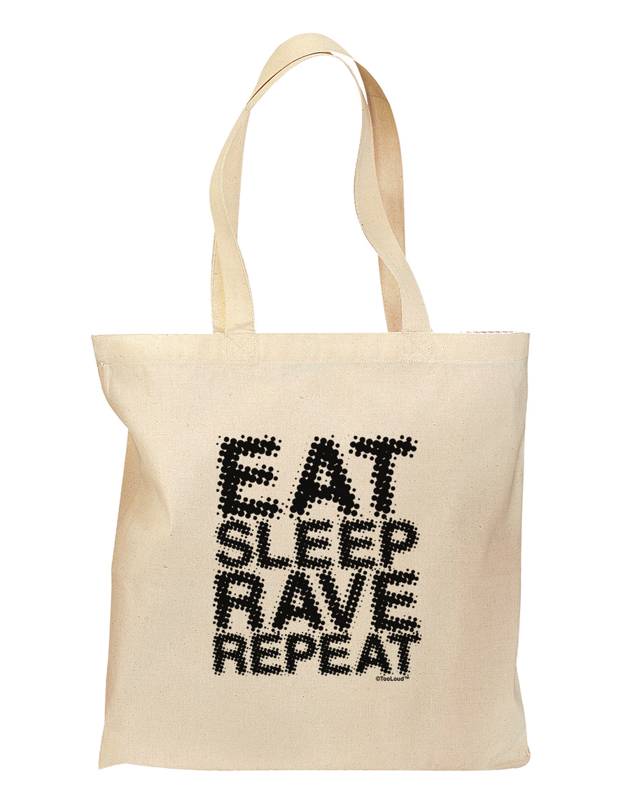 Eat Sleep Rave Repeat Grocery Tote Bag by TooLoud-Grocery Tote-TooLoud-Natural-Medium-Davson Sales