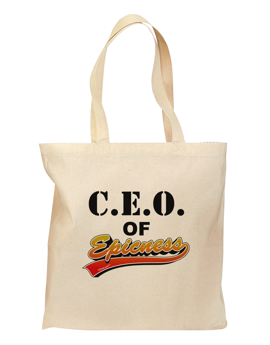 CEO Of Epicness Grocery Tote Bag - Natural-Grocery Tote-TooLoud-Natural-Medium-Davson Sales