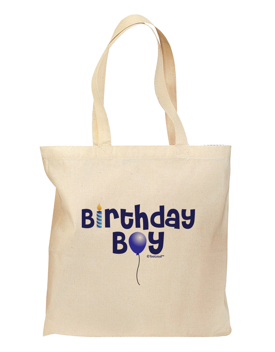 Birthday Boy - Candle and Balloon Grocery Tote Bag by TooLoud-Grocery Tote-TooLoud-Natural-Medium-Davson Sales