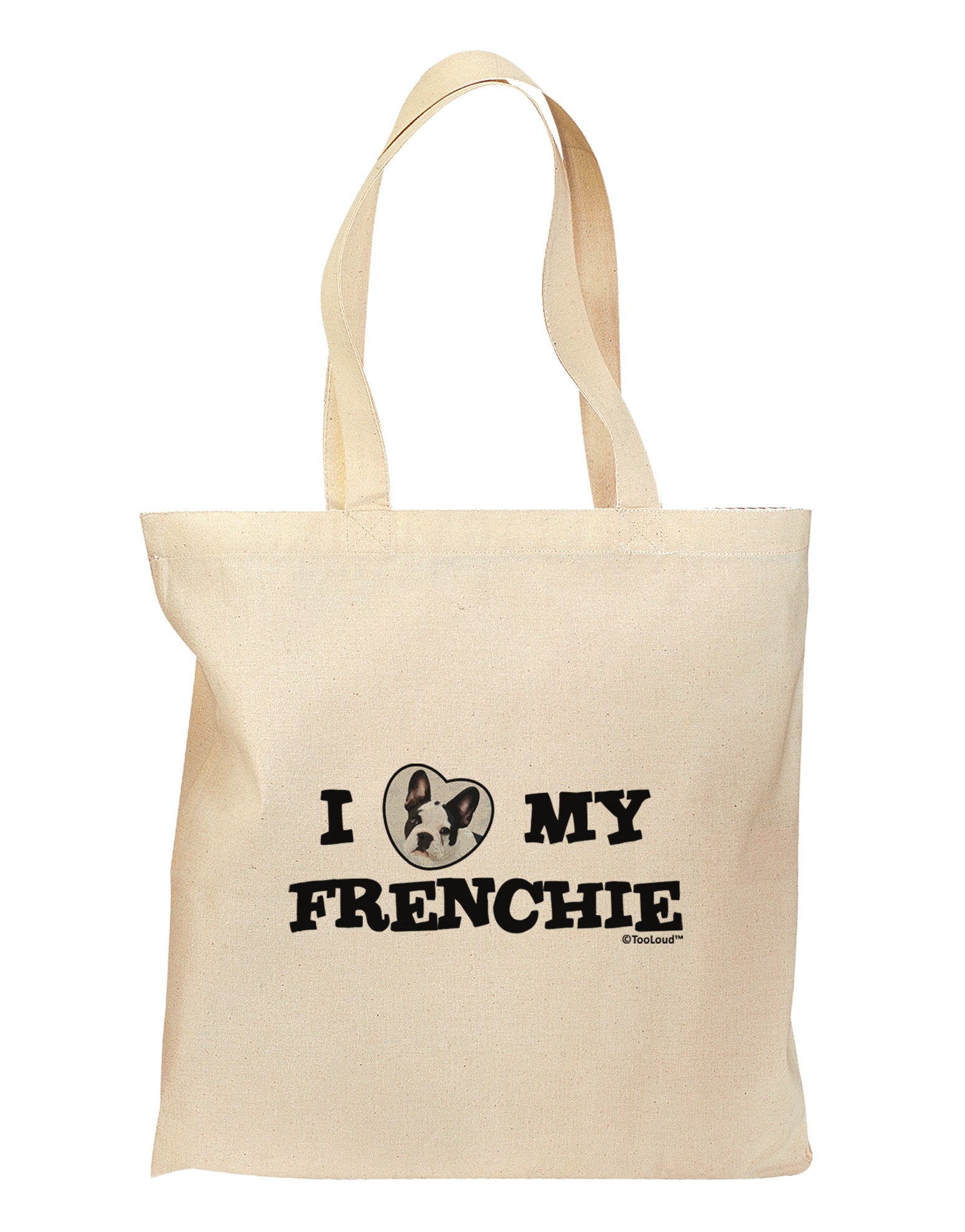 I Heart My Frenchie Grocery Tote Bag by TooLoud-Grocery Tote-TooLoud-Natural-Medium-Davson Sales