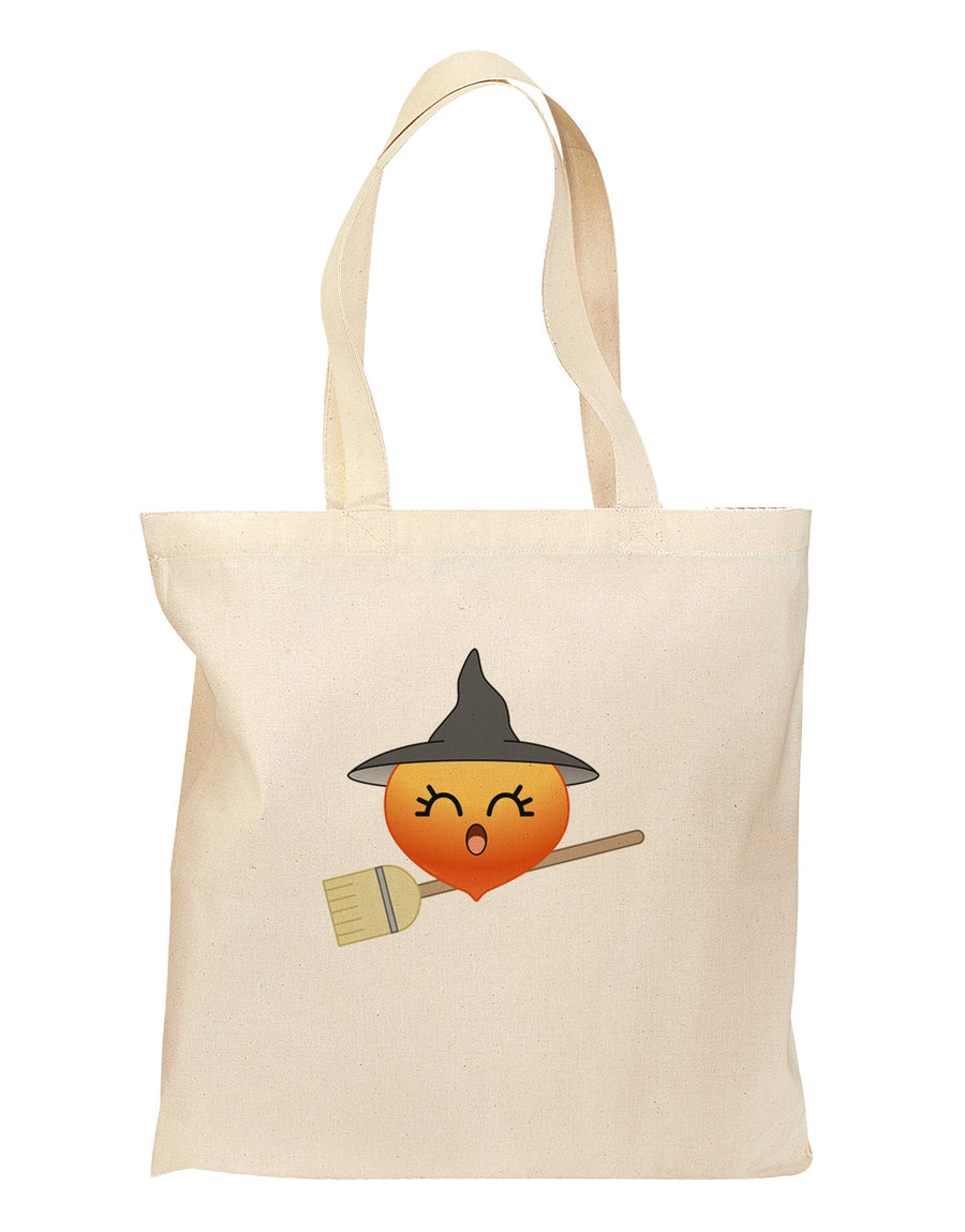 Penelope Peach Witch - Cute Fruit Grocery Tote Bag-Grocery Tote-TooLoud-Natural-Medium-Davson Sales