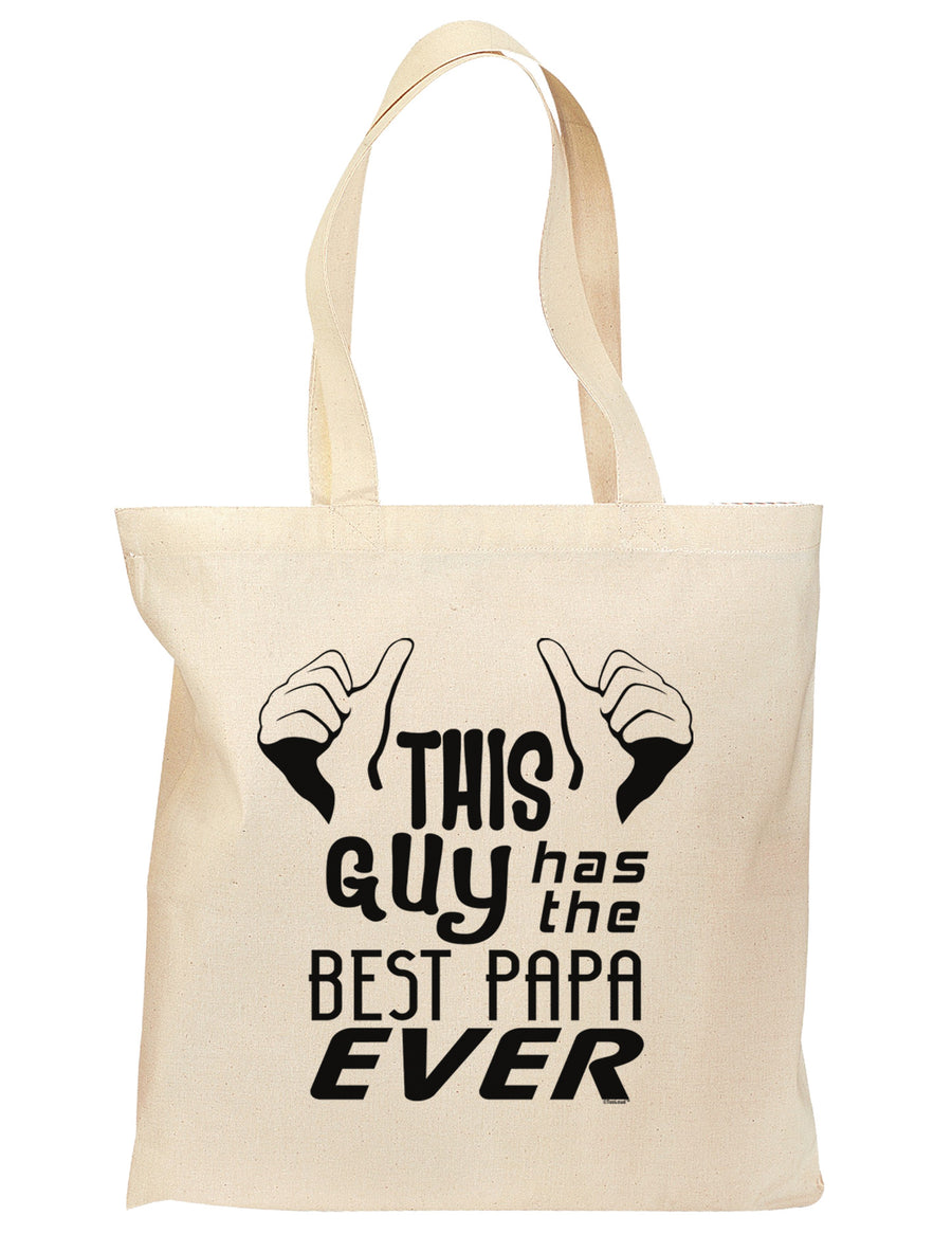 This Guy Has the Best Papa Ever Grocery Tote Bag-Grocery Tote-TooLoud-Natural-Medium-Davson Sales