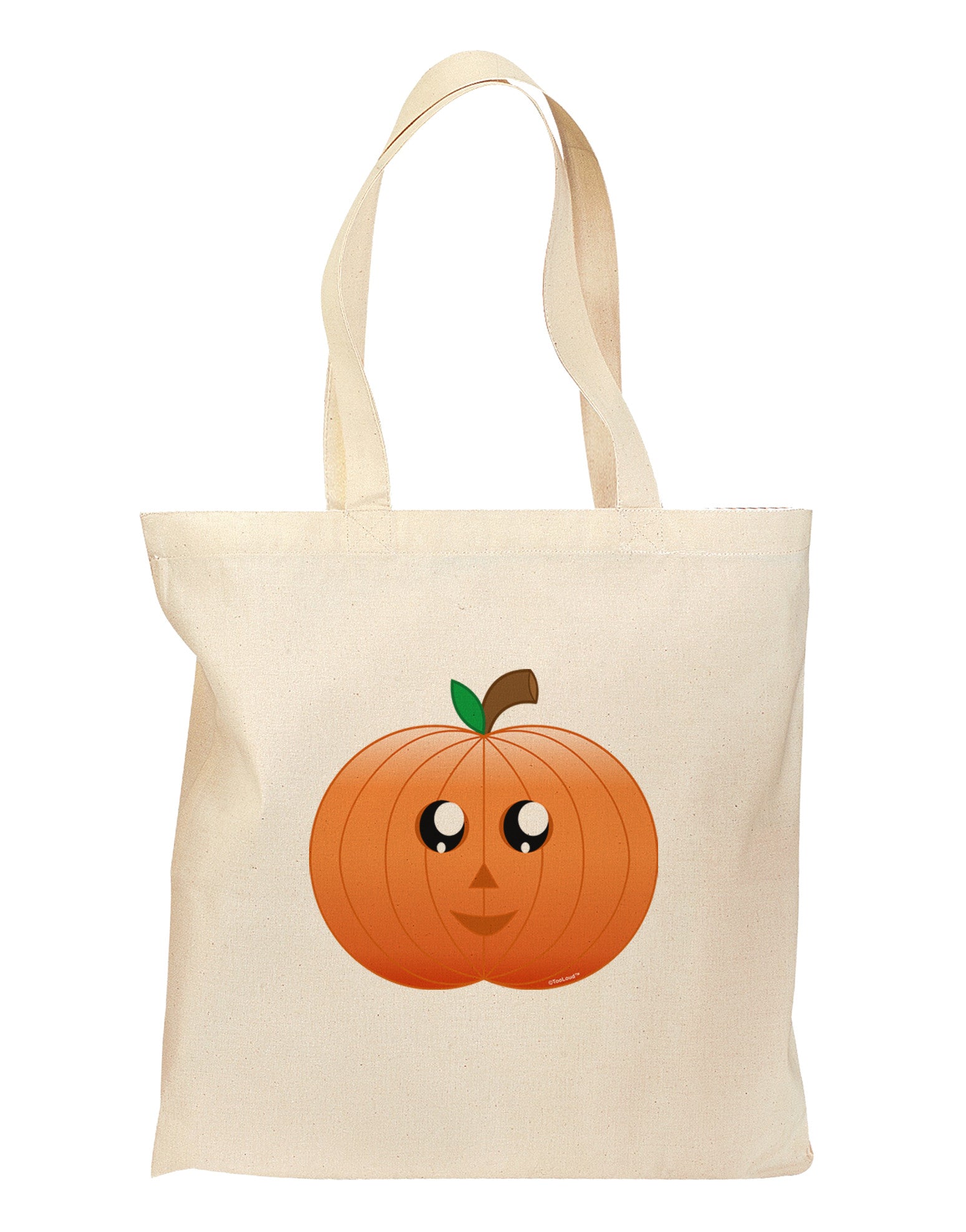 Cute Pumpkin Halloween Grocery Tote Bag-Grocery Tote-TooLoud-Natural-Medium-Davson Sales