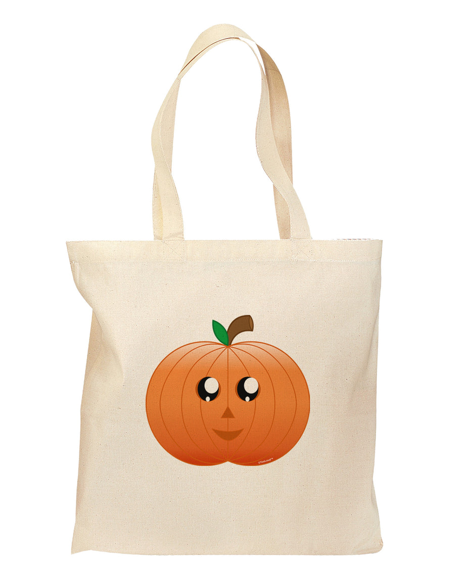 Cute Pumpkin Halloween Grocery Tote Bag-Grocery Tote-TooLoud-Natural-Medium-Davson Sales