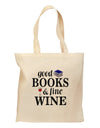 Good Books and Fine Wine Grocery Tote Bag - Natural-Grocery Tote-TooLoud-Natural-Medium-Davson Sales