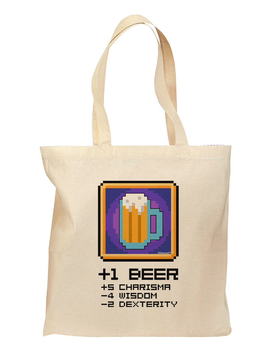 Pixel Beer Item Grocery Tote Bag-Grocery Tote-TooLoud-Natural-Medium-Davson Sales