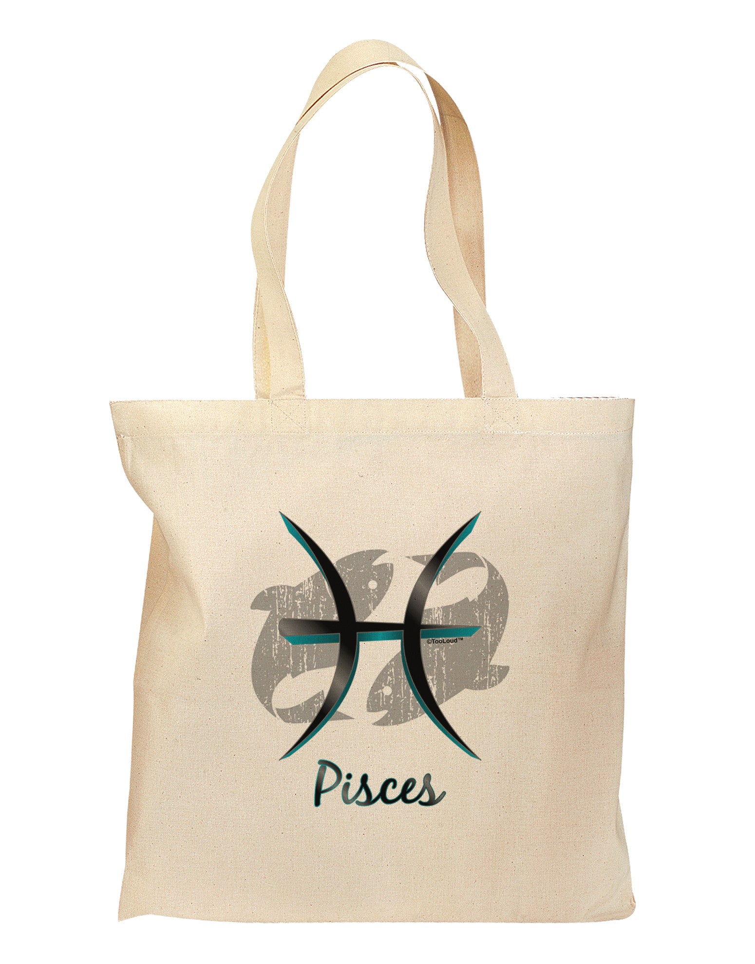 Pisces Symbol Grocery Tote Bag-Grocery Tote-TooLoud-Natural-Medium-Davson Sales