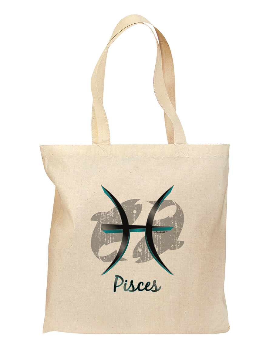 Pisces Symbol Grocery Tote Bag-Grocery Tote-TooLoud-Natural-Medium-Davson Sales