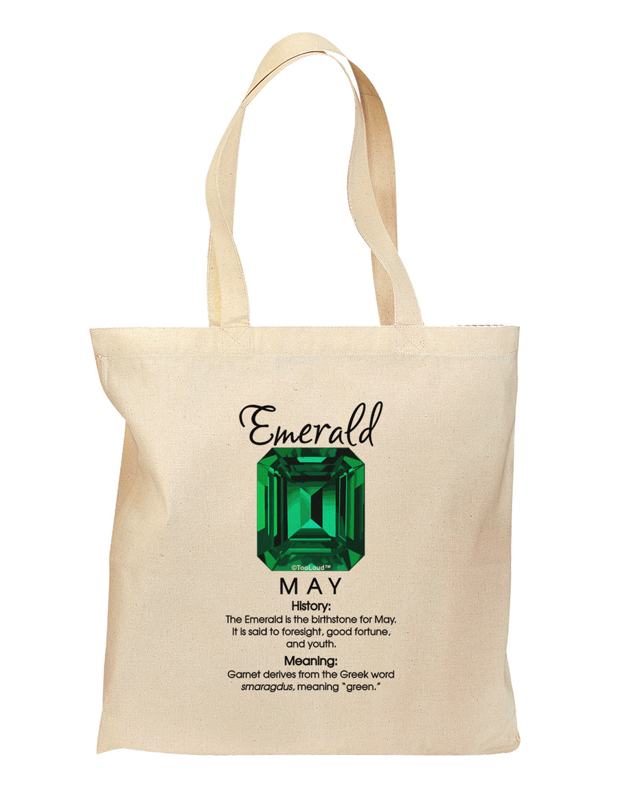 Birthstone Emerald Grocery Tote Bag by TooLoud-Grocery Tote-TooLoud-Natural-Medium-Davson Sales