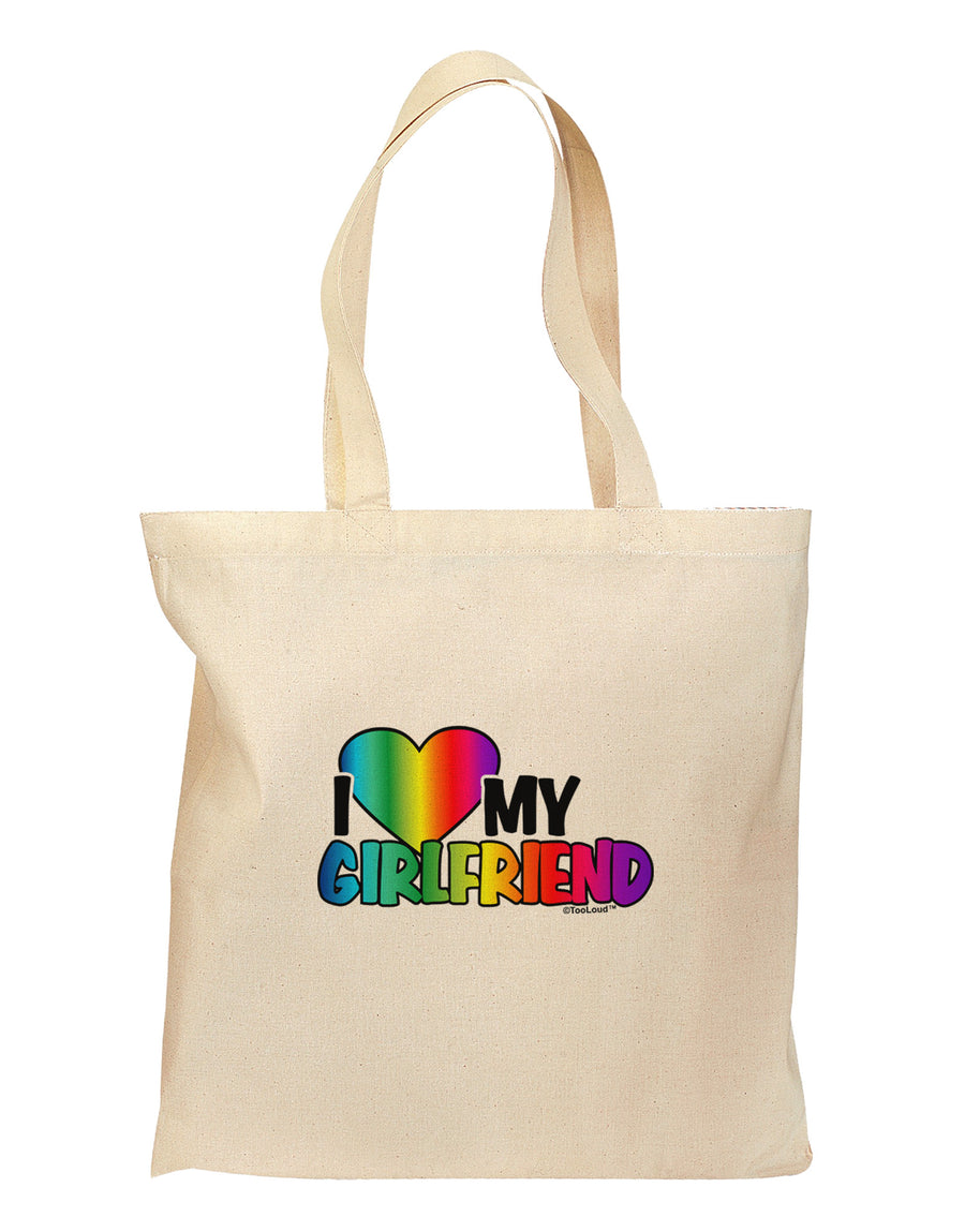 I Heart My Girlfriend - Rainbow Grocery Tote Bag-Grocery Tote-TooLoud-Natural-Medium-Davson Sales