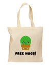 Cute Cactus - Free Hugs Grocery Tote Bag-Grocery Tote-TooLoud-Natural-Medium-Davson Sales