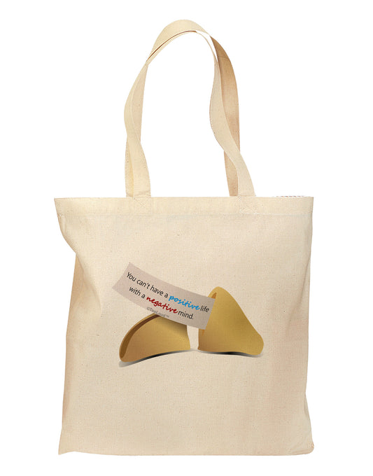 Positive Life - Fortune Cookie Grocery Tote Bag-Grocery Tote-TooLoud-Natural-Medium-Davson Sales