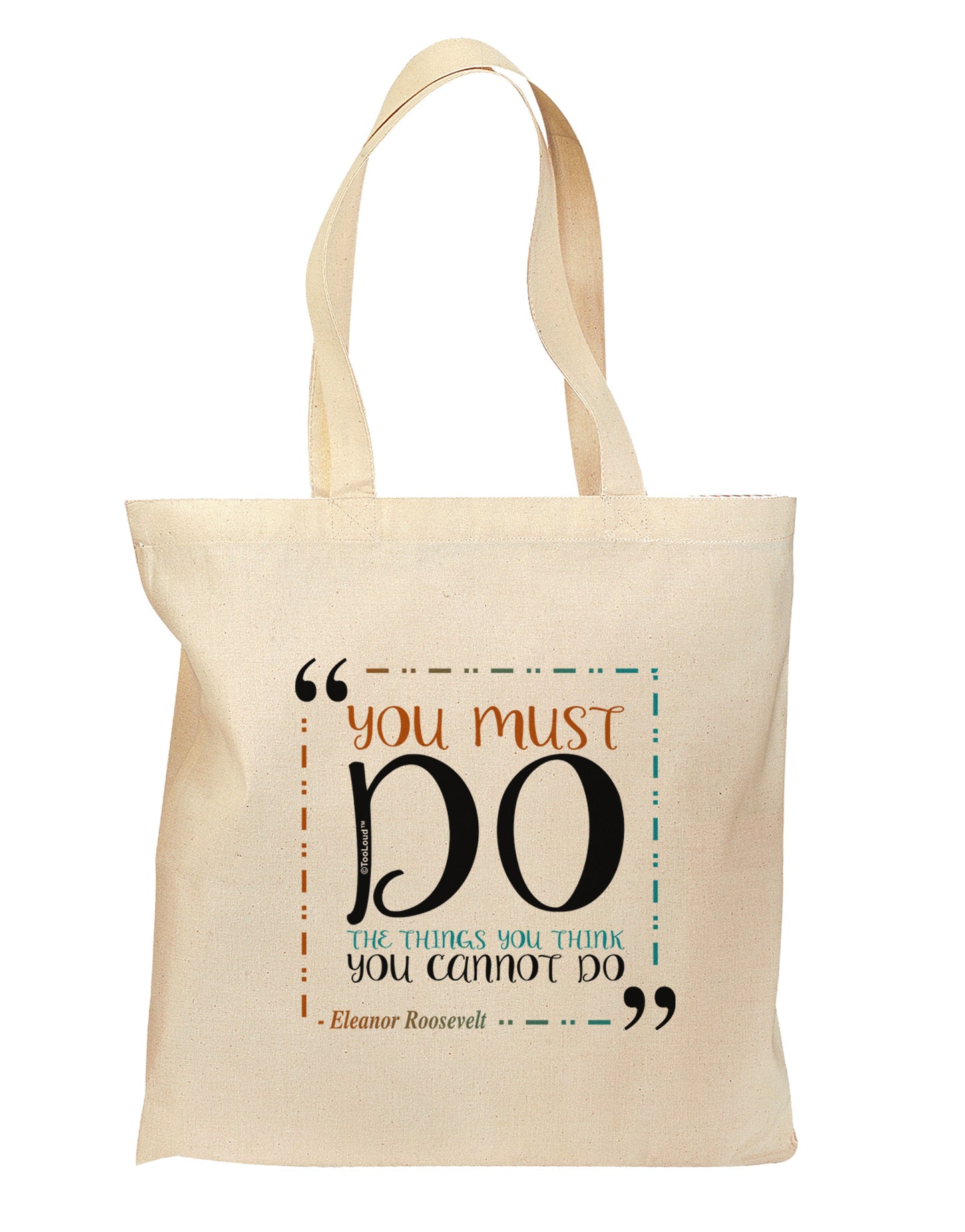 TooLoud You Must Eleanor R Grocery Tote Bag - Natural-Grocery Tote-TooLoud-Natural-Medium-Davson Sales