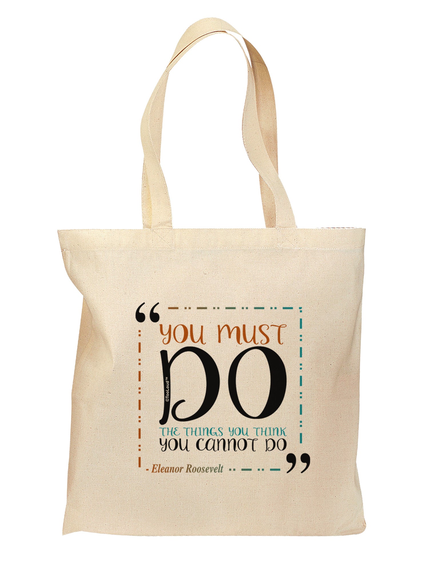 TooLoud You Must Eleanor R Grocery Tote Bag - Natural-Grocery Tote-TooLoud-Natural-Medium-Davson Sales