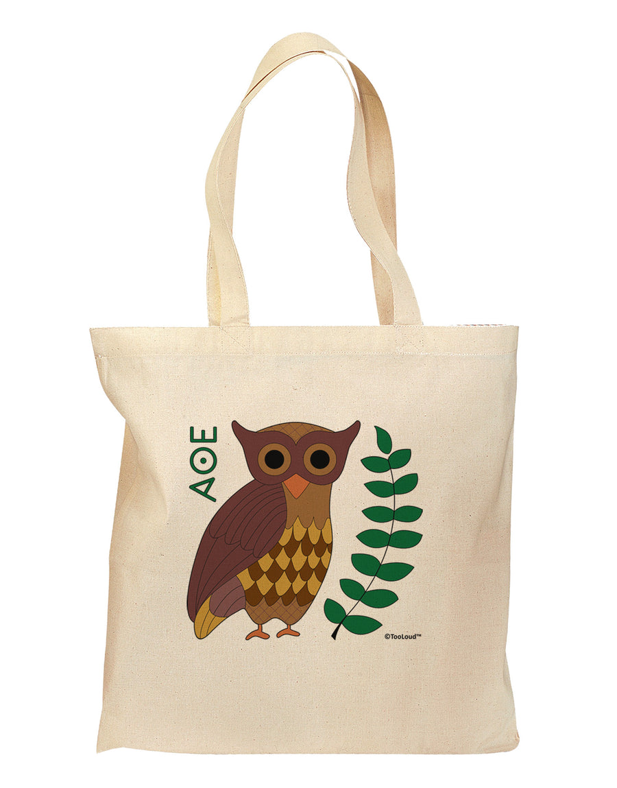 Owl of Athena Grocery Tote Bag by TooLoud-Grocery Tote-TooLoud-Natural-Medium-Davson Sales