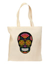 Version 2 Black Day of the Dead Calavera Grocery Tote Bag-Grocery Tote-TooLoud-Natural-Medium-Davson Sales