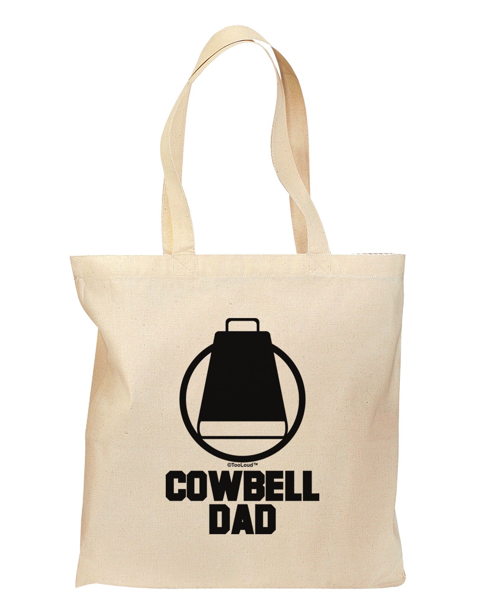 Cowbell Dad Grocery Tote Bag by TooLoud-Grocery Tote-TooLoud-Natural-Medium-Davson Sales