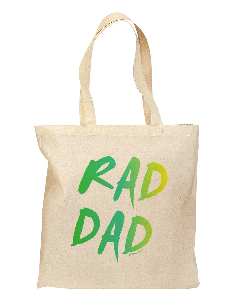 Rad Dad Design - 80s Neon Grocery Tote Bag-Grocery Tote-TooLoud-Natural-Medium-Davson Sales