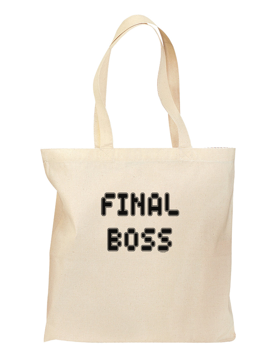 Final Boss Text - Boss Day Grocery Tote Bag-Grocery Tote-TooLoud-Natural-Medium-Davson Sales