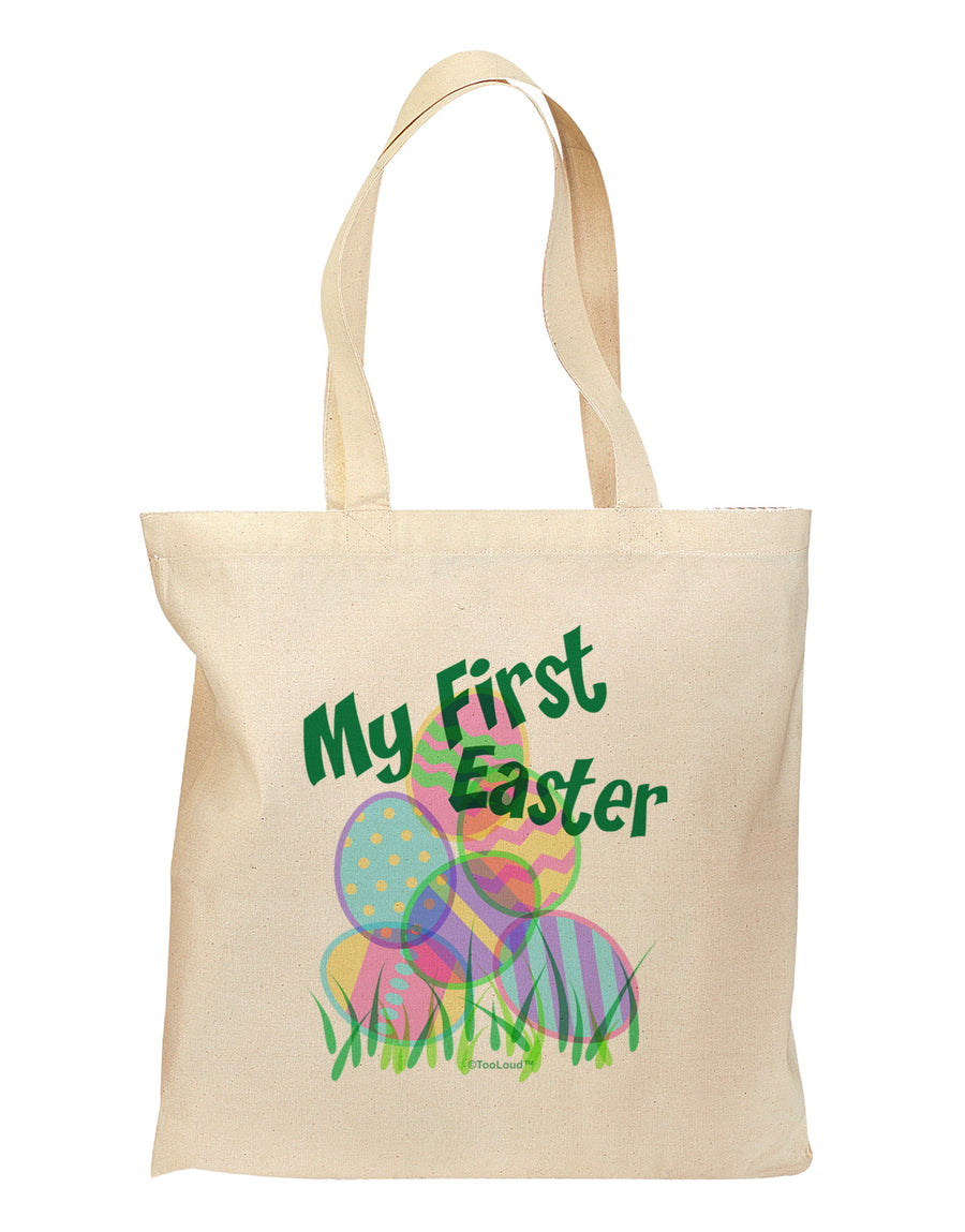 My First Easter Gel Look Print Grocery Tote Bag-Grocery Tote-TooLoud-Natural-Medium-Davson Sales