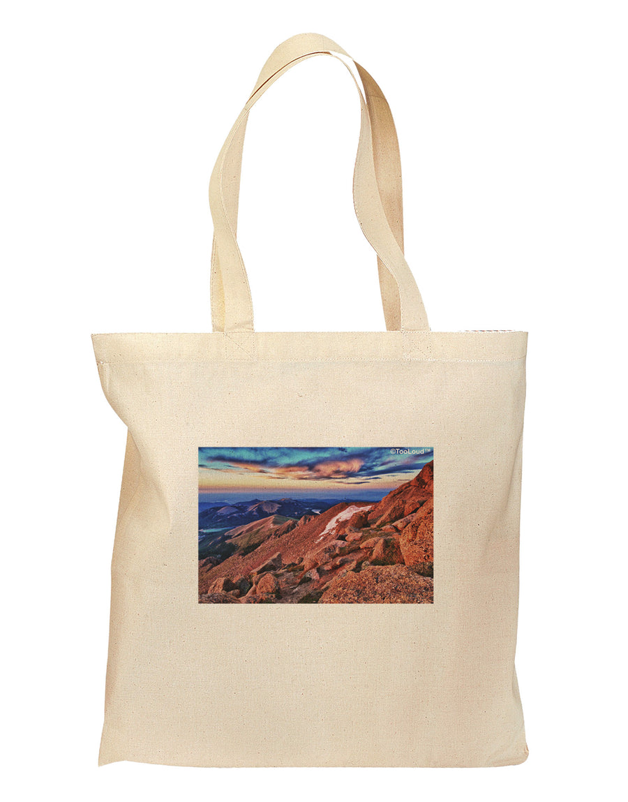 Colorado Mtn Sunset Grocery Tote Bag-Grocery Tote-TooLoud-Natural-Medium-Davson Sales