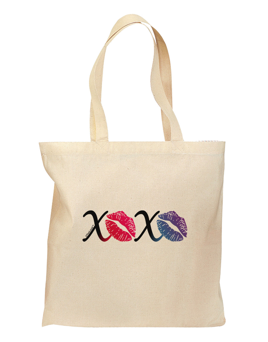 XOXO Kisses Grocery Tote Bag-Grocery Tote-TooLoud-Natural-Medium-Davson Sales