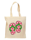 Cute Polka Dot Flip Flops - Pink and Green Grocery Tote Bag-Grocery Tote-TooLoud-Natural-Medium-Davson Sales